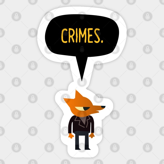 NITW - Crimes Sticker by DEADBUNNEH